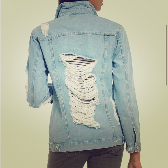 GB girls Jackets & Blazers - Distressed oversized boyfriend jean jacket